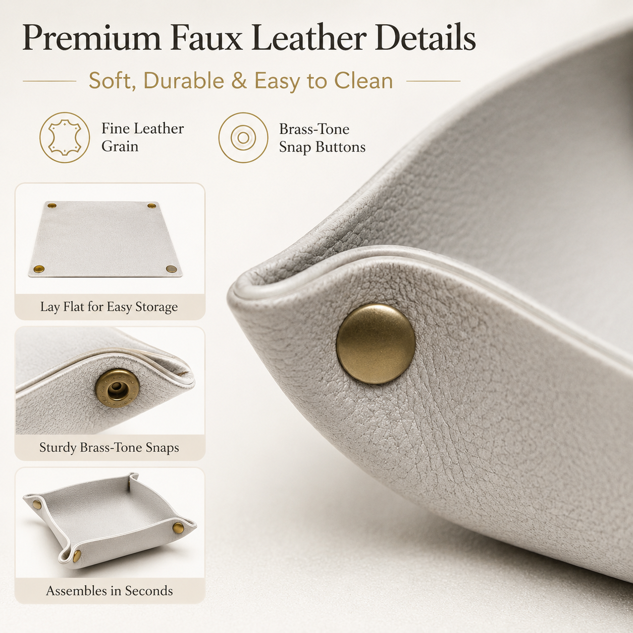 European-Style Genuine /PU Leather Storage Box