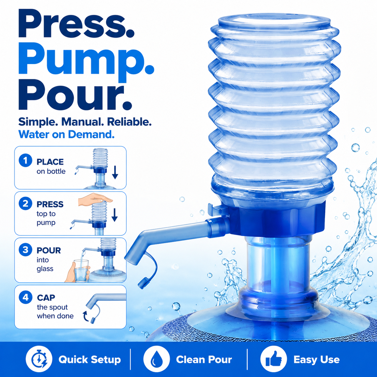 Simple Manual Water Pump for Bottled Water
