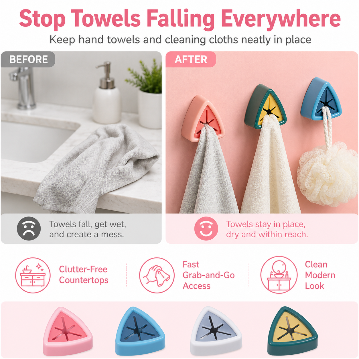 No-Drill Adhesive Towel Holder