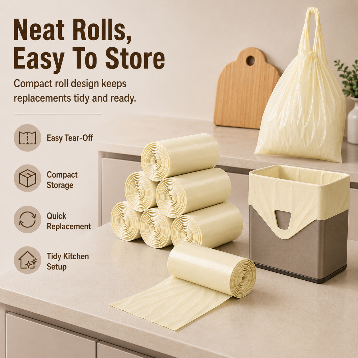 Thick Handheld Trash Bags Large Kitchen Cleaning Bags
