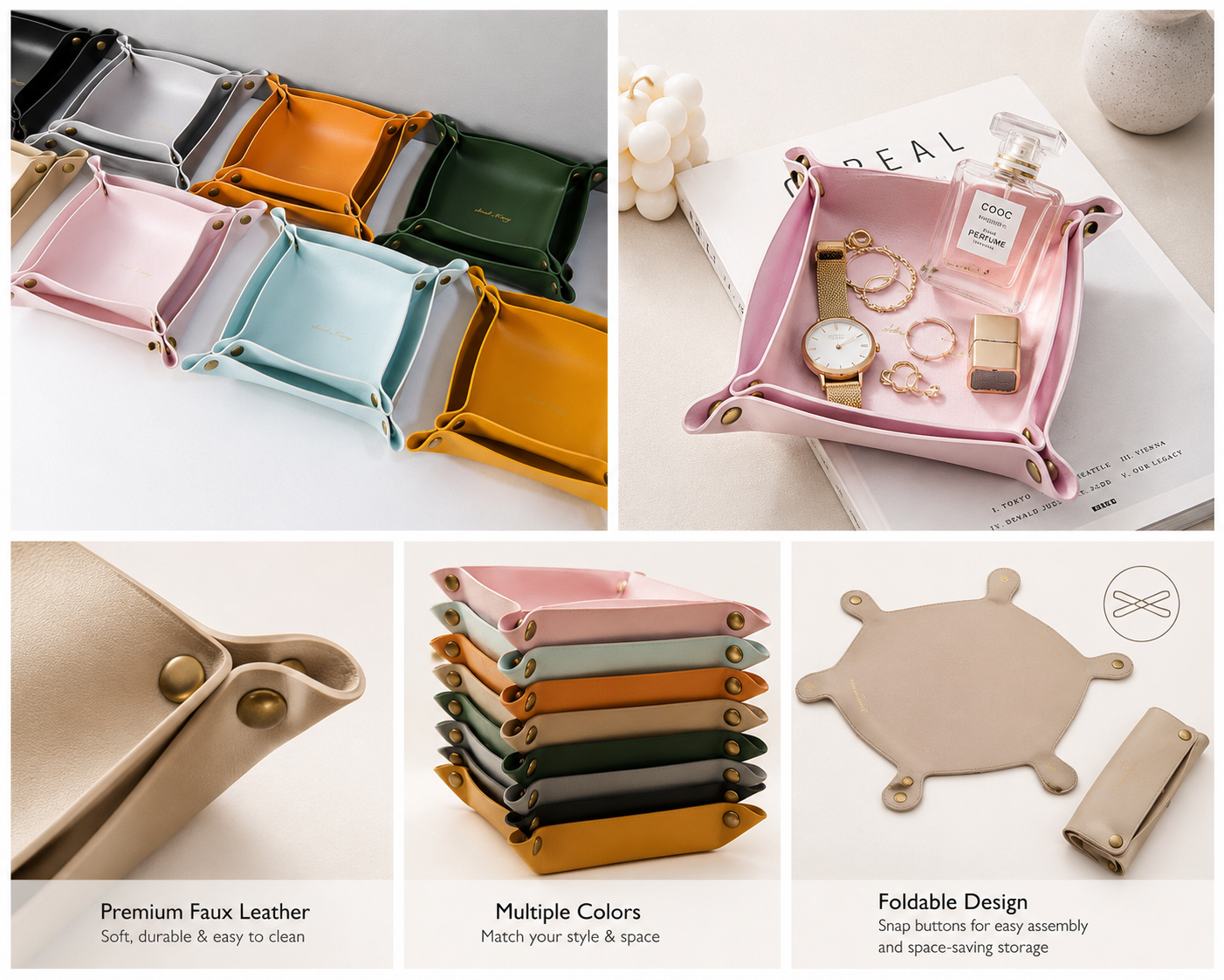 European-Style Genuine /PU Leather Storage Box